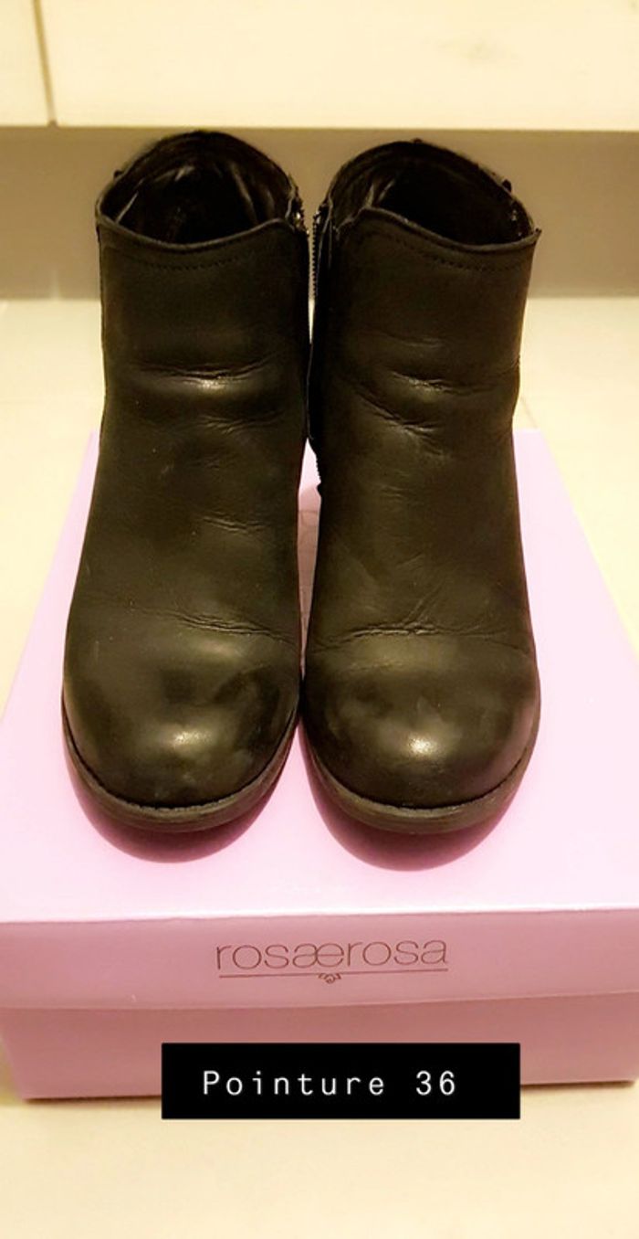 Bottines en cuir pointure 36 - photo numéro 3