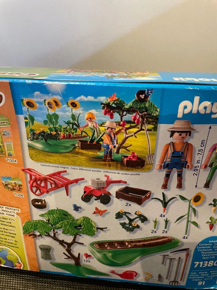 Playmobil country 71380 potager de la ferme tournesols pommier brouettes motoculteur neuf - photo numéro 7