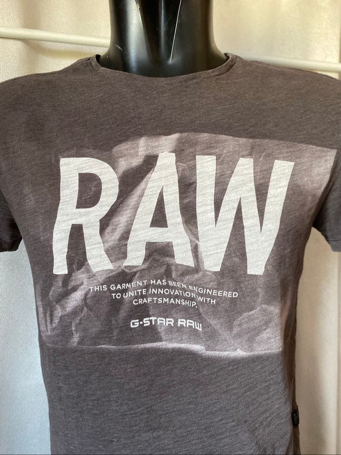 T-shirt G-Star originals marron chiné grège taille S - photo numéro 2