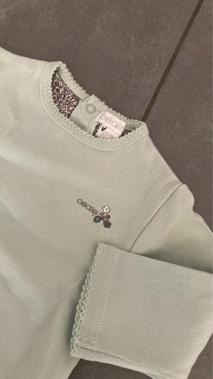 Lot ensemble vêtement body bodys bodies haut polo 6 mois fille - photo numéro 4