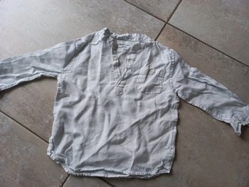 Chemise décontractée blanche 100% lin 24 mois