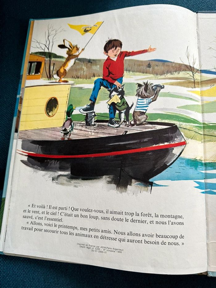 1966 Livre ancien Caroline et le dernier loup Pierre Probst auteur Caroline Grands albums Hachette - photo numéro 10