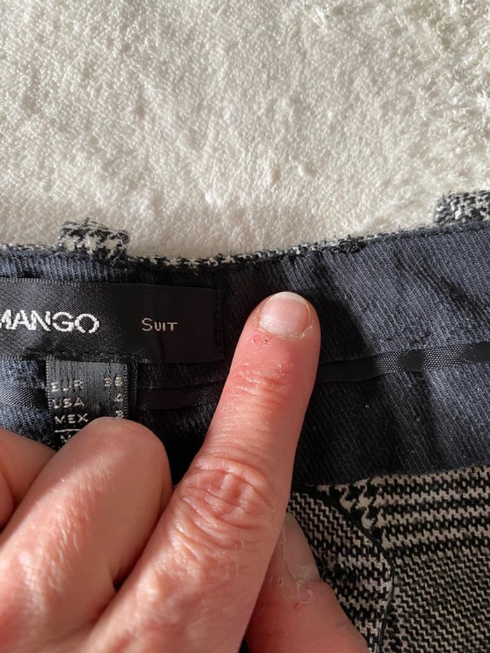 Pantalon Mango noir et blanc à carreaux taille 36 - photo numéro 8