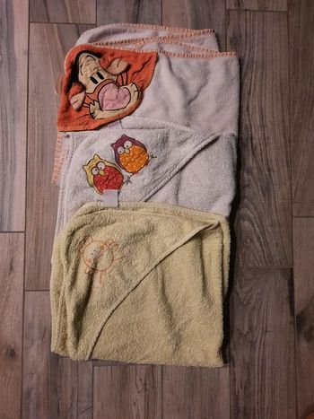Lot de 3 capes de bain bébé