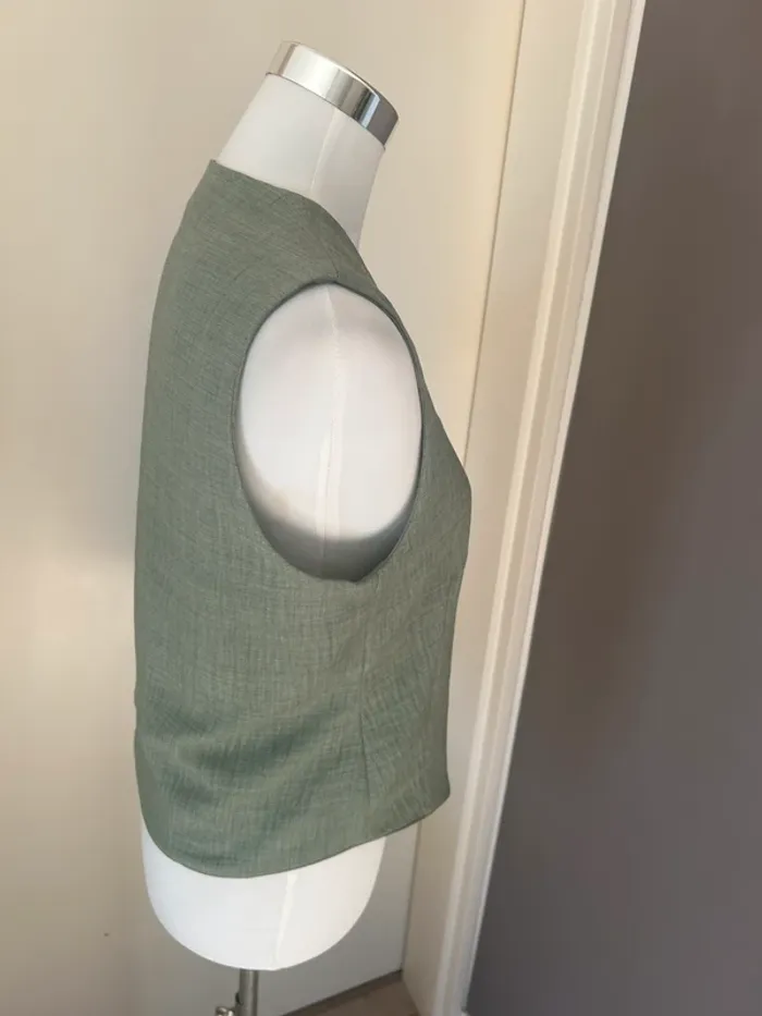 Gilet Sans Manche crêpe Scarlet Roos Vert veste sans manches gilet, barman Taille 1/36 - photo numéro 6