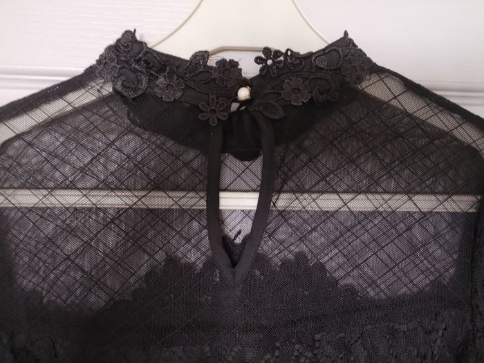 Haut blouse à dentelle noir taille M - photo numéro 7