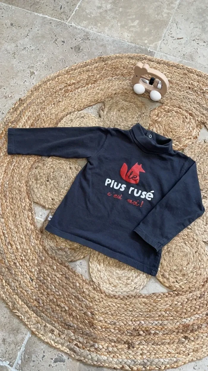 T-shirt manches longues col roulé 18 mois