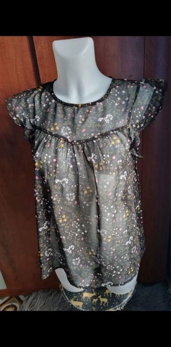 Blouse noir transparente 38