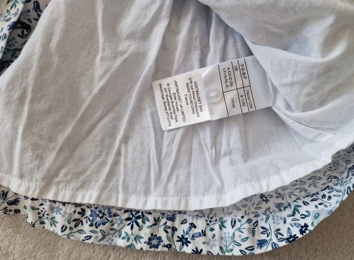 Robe 👗 cérémonie blanc imprimé fleuris - 12M - Vertbaudet [TBE] - photo numéro 7
