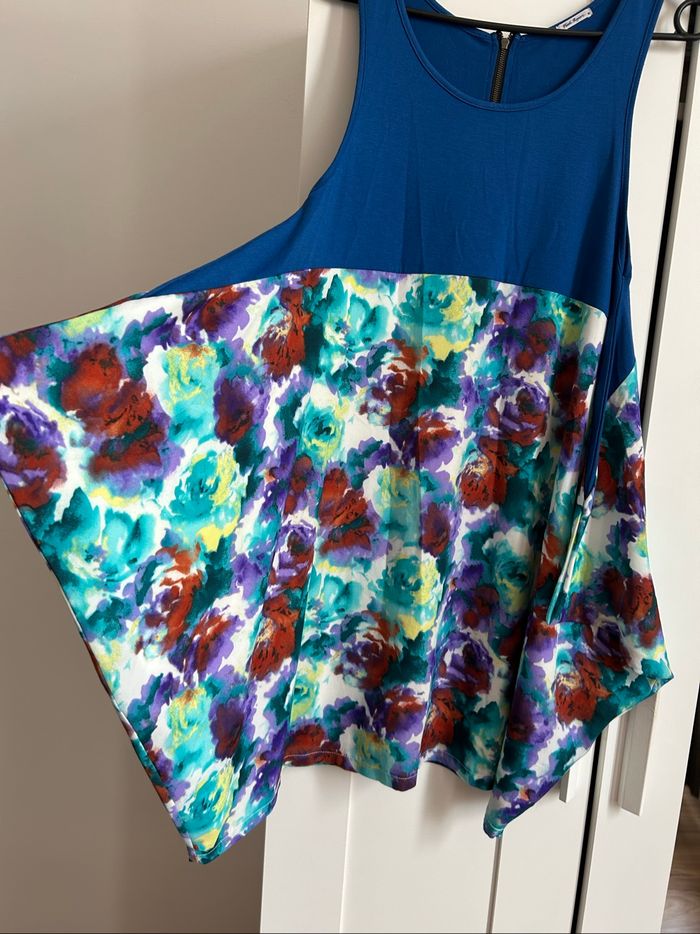 Robe midi marine d’été à motifs Flash Report Taille M - photo numéro 2