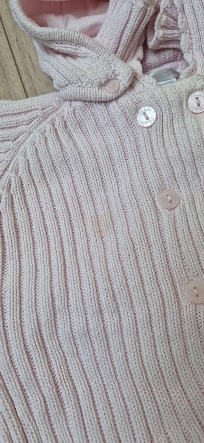 Gilet capuche rose taille 6 mois - photo numéro 3