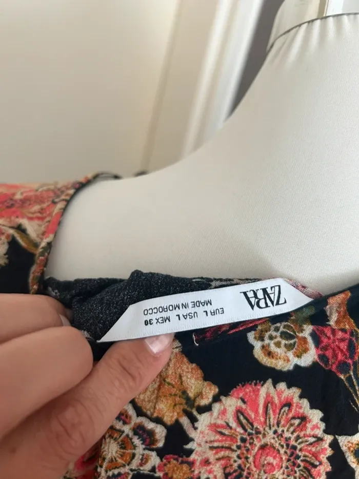 Zara robe été courte imprimée, multicolore taille L/40 - photo numéro 6