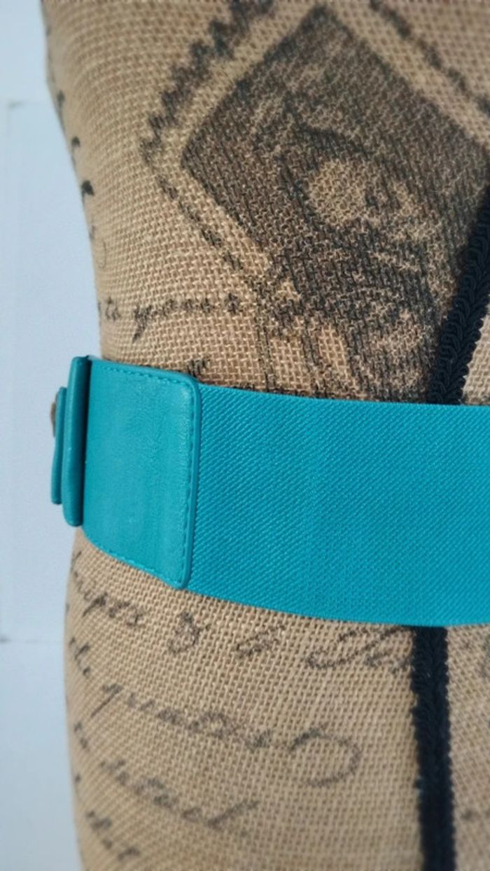 Ceinture bleu élastique noeud 80/90 cm - photo numéro 5