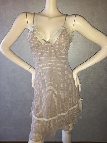 nuisette grise à pois blanc dentelle etam taille 40