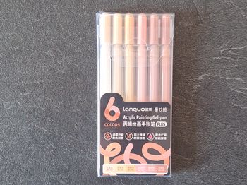 Boîte de 6 Stylos Gel Languo pour Coloriage – Couleur de la Peau Beauté N°2