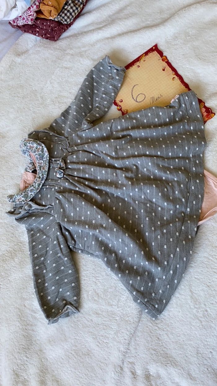 Ensemble robe blouse body sergent major 6 mois
