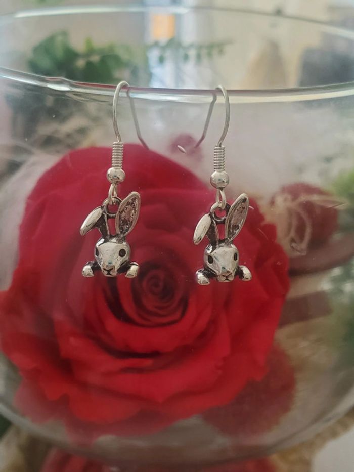 Boucles d'oreilles tête lapin
