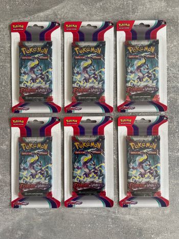 Lot de 6 boosters pokemon EV1, écarlate et violet, neufs sous blister.