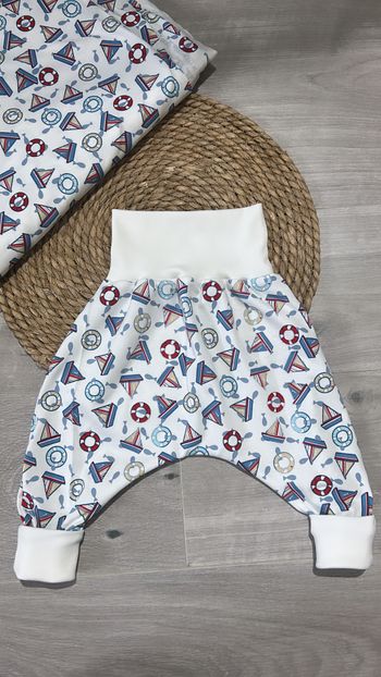 Pantalon évolutif 18/24 mois marin fait main