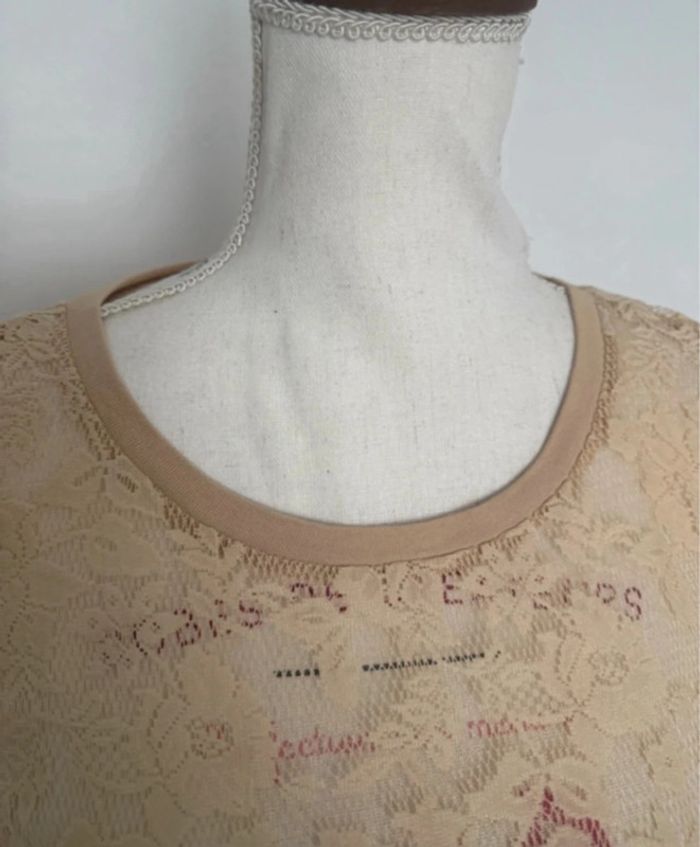 Blouse en dentelle beige S ou 36 - photo numéro 2