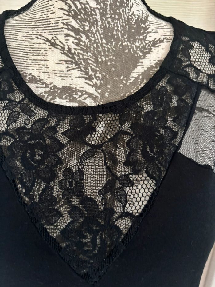 Débardeur noir dentelle camaïeu taille L - photo numéro 2