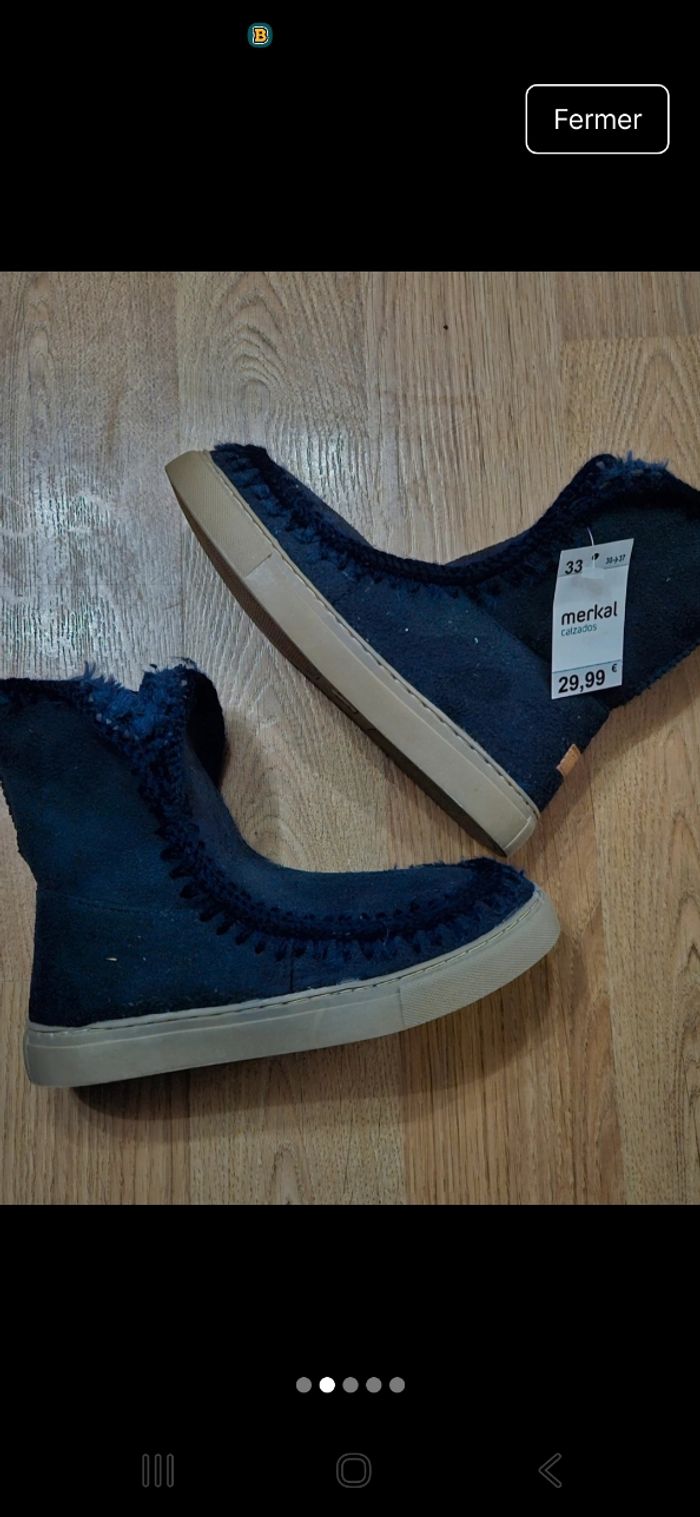 Botte fourré bleu marine - photo numéro 2