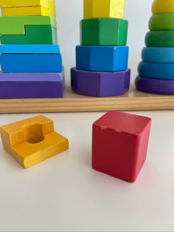 Jeu construction empilable en bois montessori - photo numéro 4