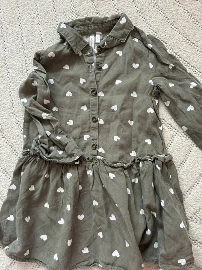 Robe légère kaki cœur