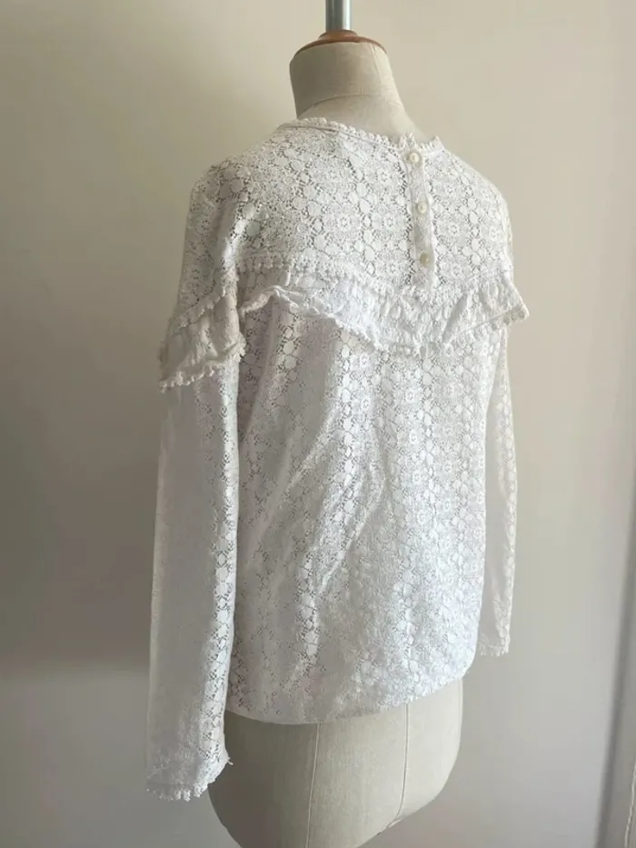 Blouse blanche en dentelle Sézane – taille 36 - photo numéro 2