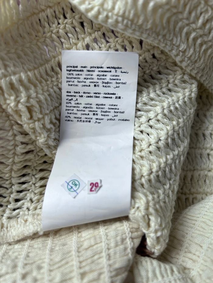 Joli crop top en crochet tricolore neuf avec étiquette Promod - photo numéro 5