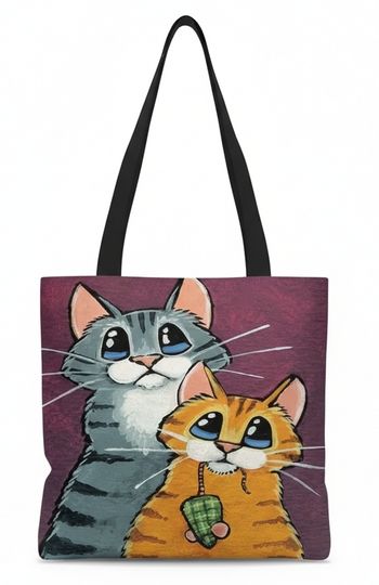 Sac bandoulière imprimé chat