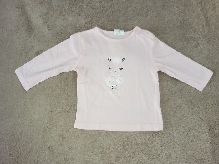 Lot de 4 t-shirts manches longues fille 9 mois - photo numéro 2