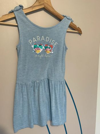 Robe bretelles 5 ans Kiabi. Coloris bleu pailleté