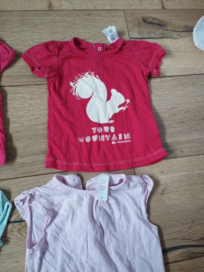 Lot de 4 t-shirts filles 12 mois - photo numéro 4
