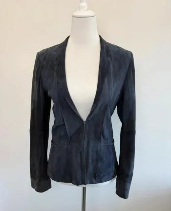 Veste IKKS en cuir de chèvre marine taille M