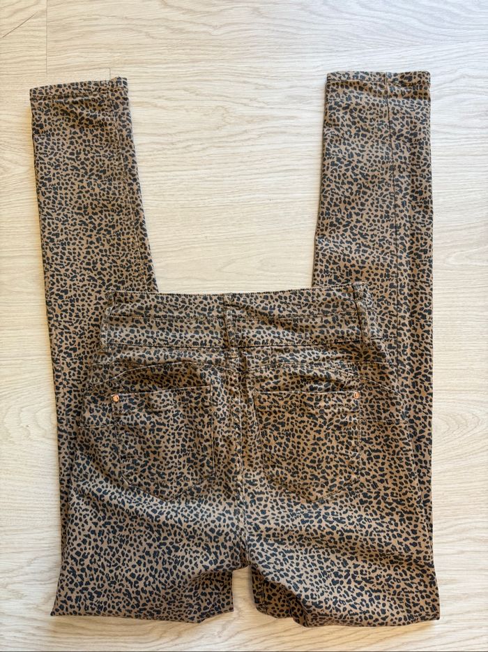 Pantalon slim taille haute luisant marron noir grain de malice taille 34 XS - photo numéro 4