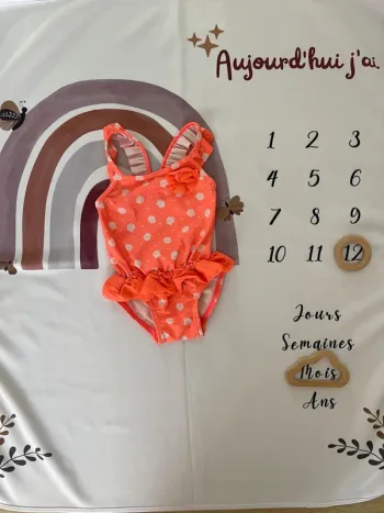 Maillot de bain bébé fille – Kiabi – Taille 12 mois / 76 cm👙