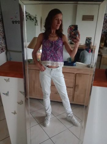 Jean femme 40 blanc skinny c76