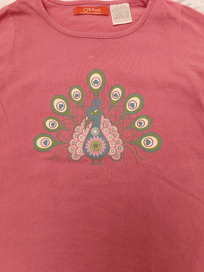 Tee-shirt long à volants Paon T. 4 ans Okaou - photo numéro 3