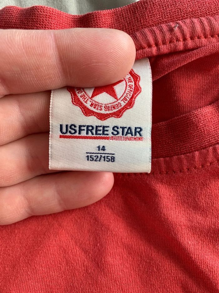 T shirt rouge us free star 152/158cm - photo numéro 4