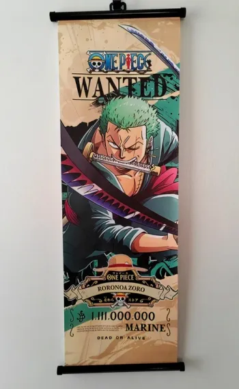 Grande Toile, affiche à suspendre en tissu Manga / Onepiece - Roronoa Zoro / One Piece Wanted