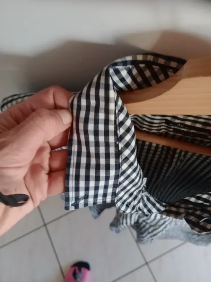 Chemise manches longues homme L vichy noir c87 - photo numéro 9