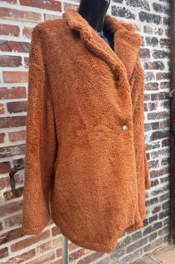 Manteau col à revers en flanelle T38 • SHEIN - photo numéro 2