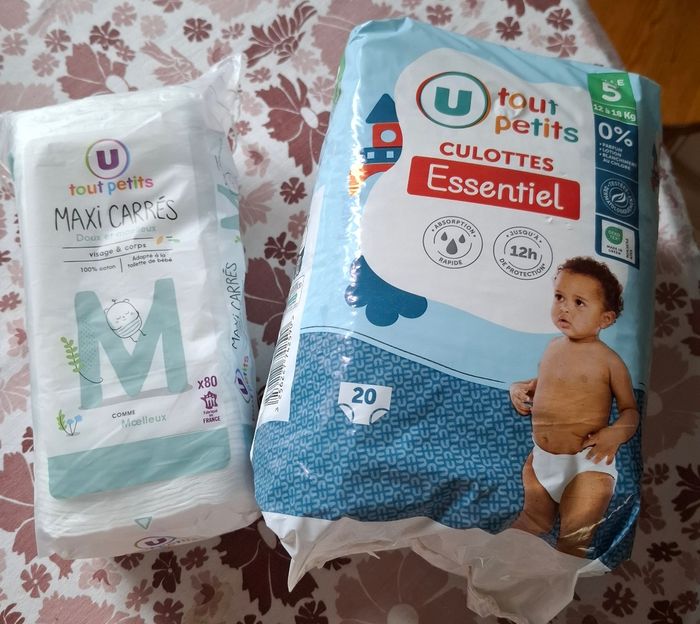 Couches culottes et Carrés maxi U Essentiel