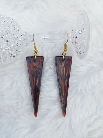 Boucles d'oreilles triangles mélange de couleurs 