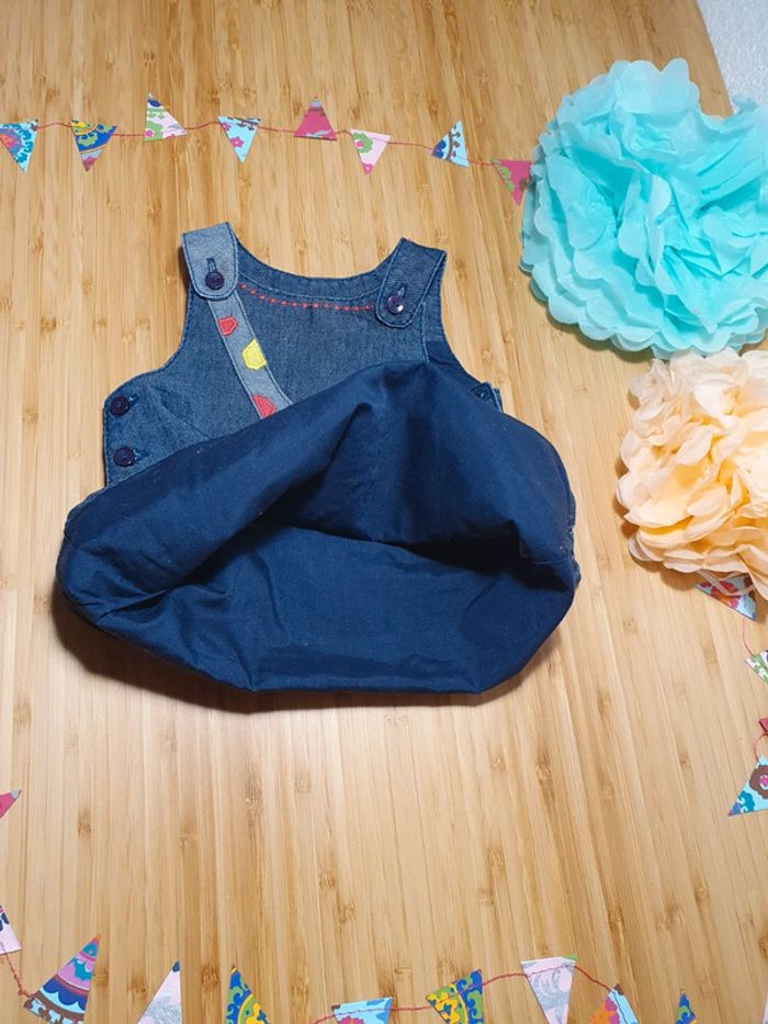 Robe en jean denim DPAM Du Pareil Au Même 6 mois 67 cm Brodé girafe 🦒 - photo numéro 8