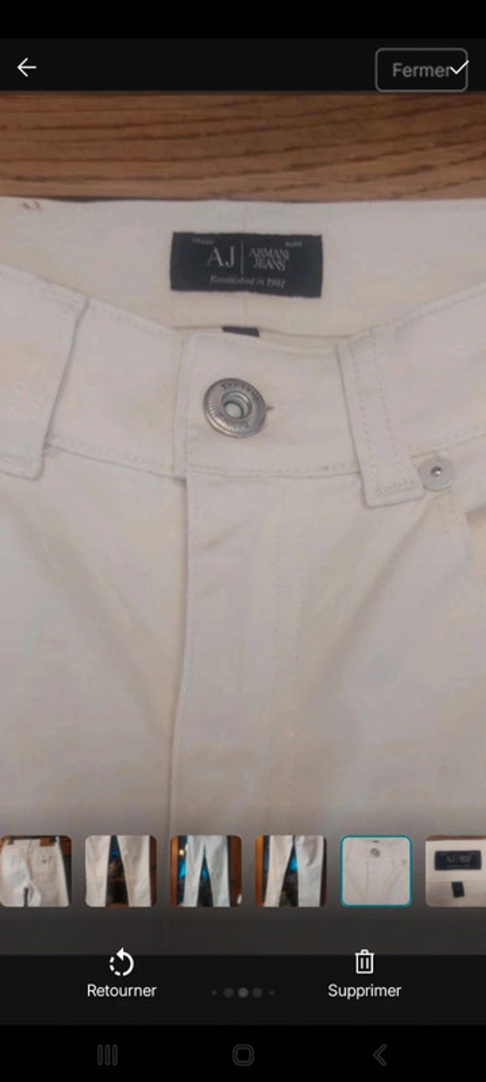 Pantalon Armani Jeans blanc taille eu 25 fr 34 - photo numéro 8