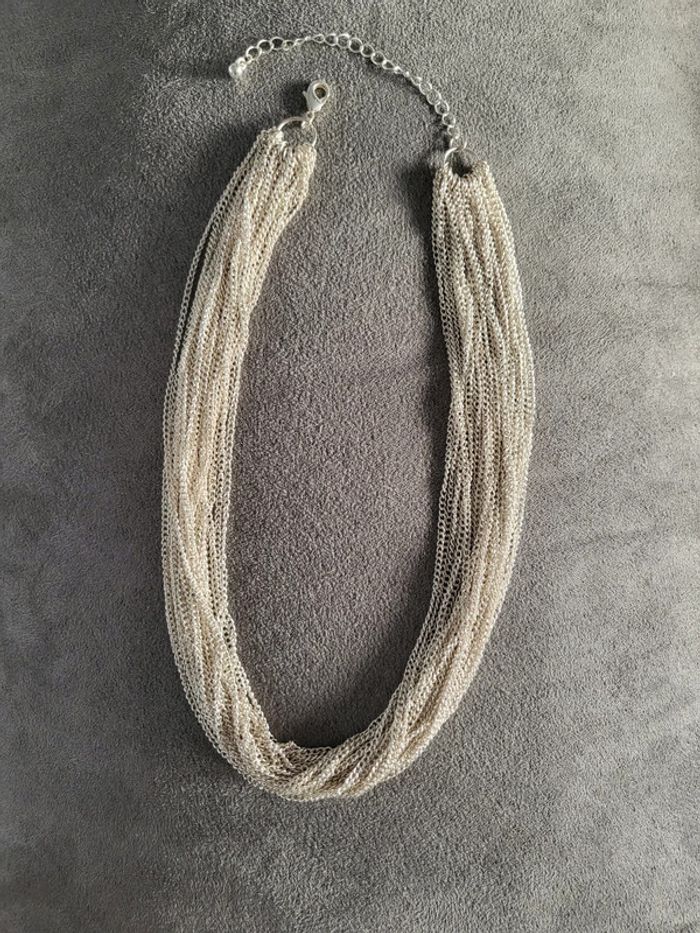 Collier chaînes argenté 42/52cm
