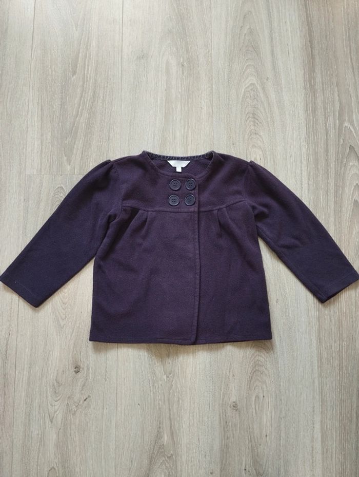 Veste mi-saison type polaire violet aubergine fille 3 ans