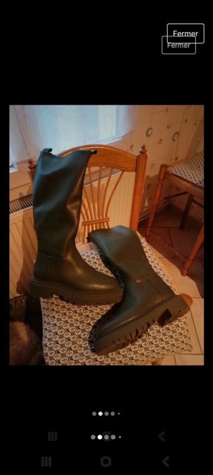 Bottes à grosses semelles kaki - photo numéro 2